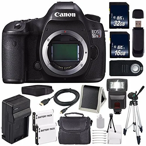 Canon EOS 5DS R DSLR Camera (International Model) 0582C002   LP-E6 Battery   32GB Card   16GB Card Base Bundle