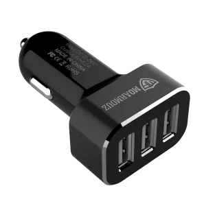 Car Charger 3 Port w/ Smart Charge 5.2A/26W