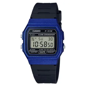 Casio Youth Blue Dial & Black Band Digital Watch F91WM-2A