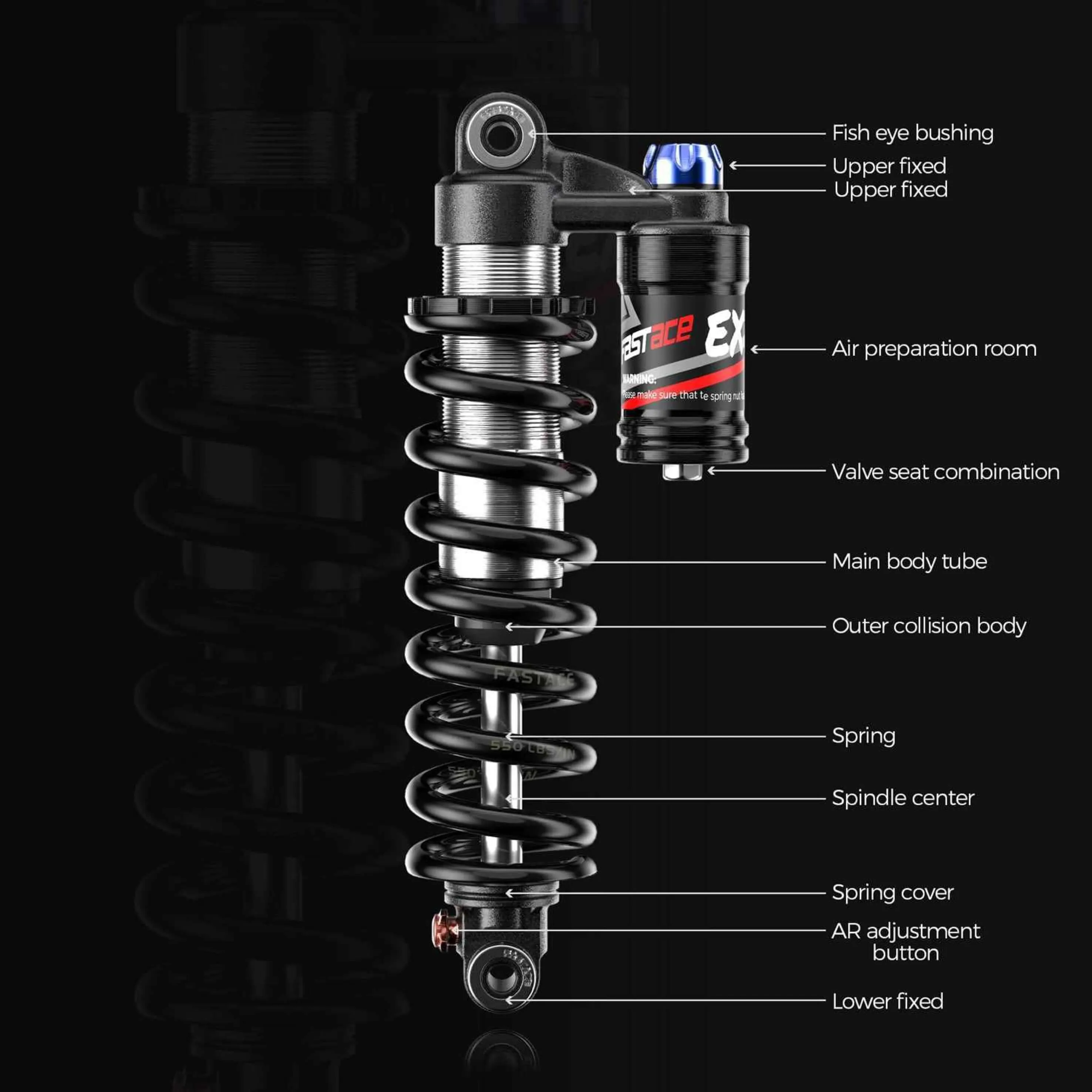 Fastace 350lb Rear Shock for MG BG