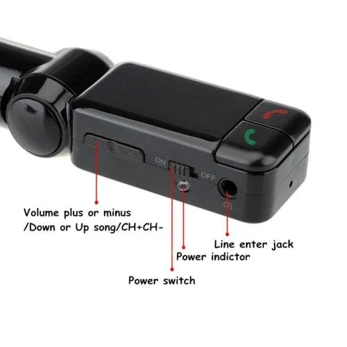 FM Transmitter Modulator Bluetooth Handsfree Adapter USB Charger AUX MP3 Player