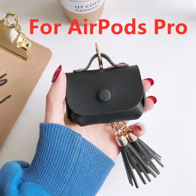 For Apple Airpods earphone 1 2 Pro Case Cute leather Accessories protector kawaii tassel earphone shell for AirPods Pro Cases|Earphone Accessories|