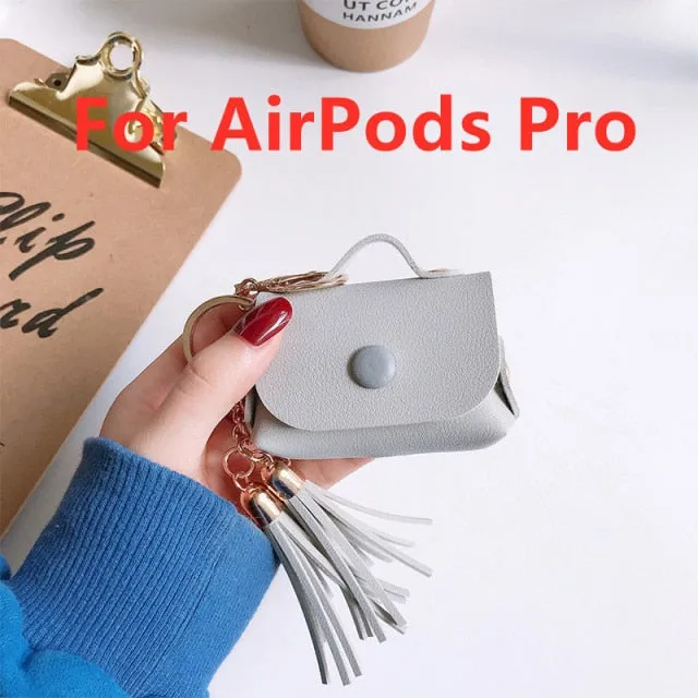 For Apple Airpods earphone 1 2 Pro Case Cute leather Accessories protector kawaii tassel earphone shell for AirPods Pro Cases|Earphone Accessories|