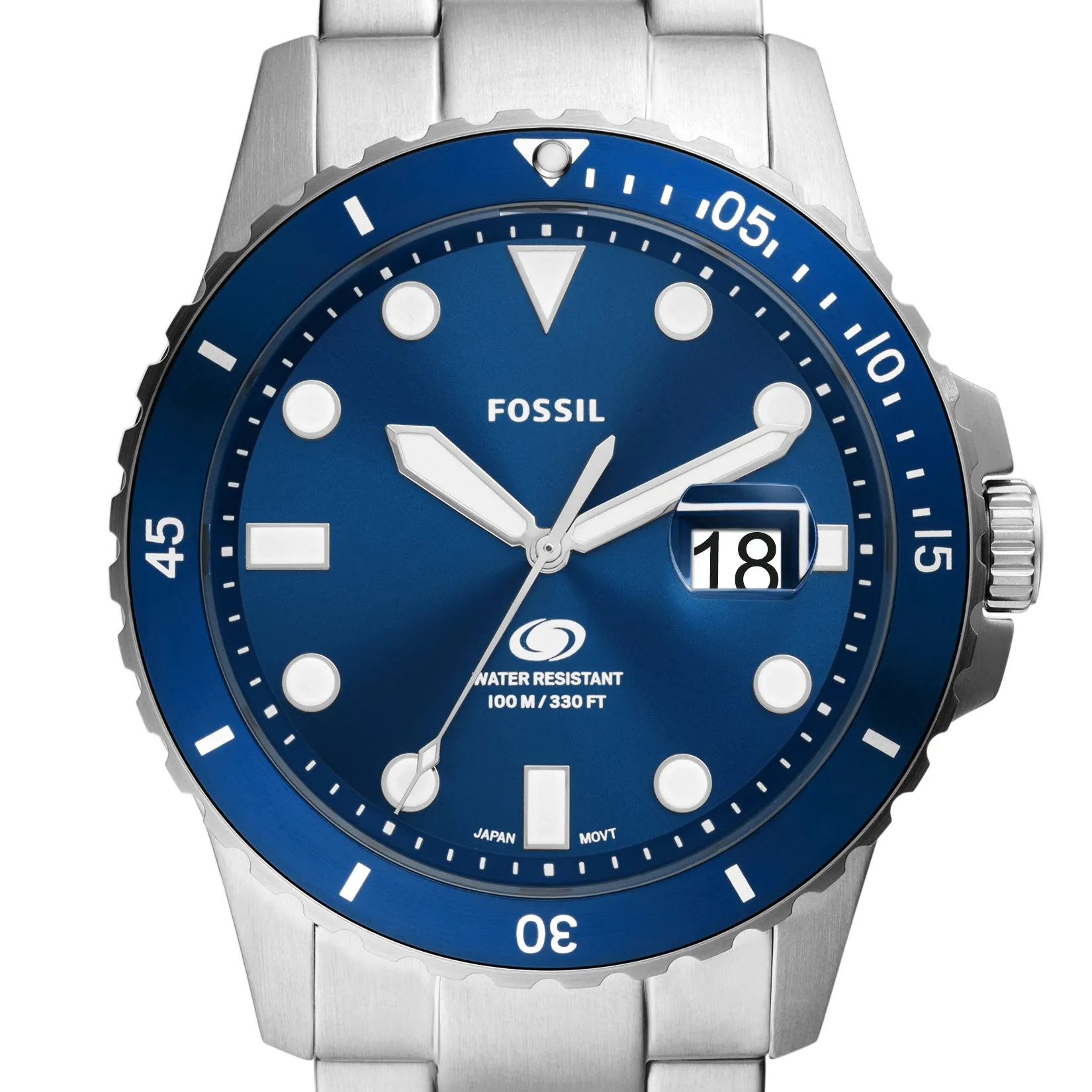 Fossil Fossil Blue Dive Three-Hand Date Stainless Steel Watch FS6029