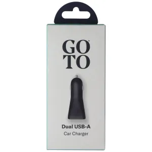 GoTo Dual USB-A (12-Watt) Car Charger for Smartphones, Tablets, and More - Blk