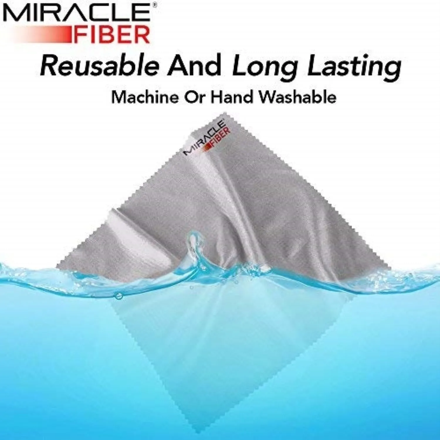 Grey 16X16 High Quality Miracle Fiber Microfiber Cleaning Cloth -1 Pcs