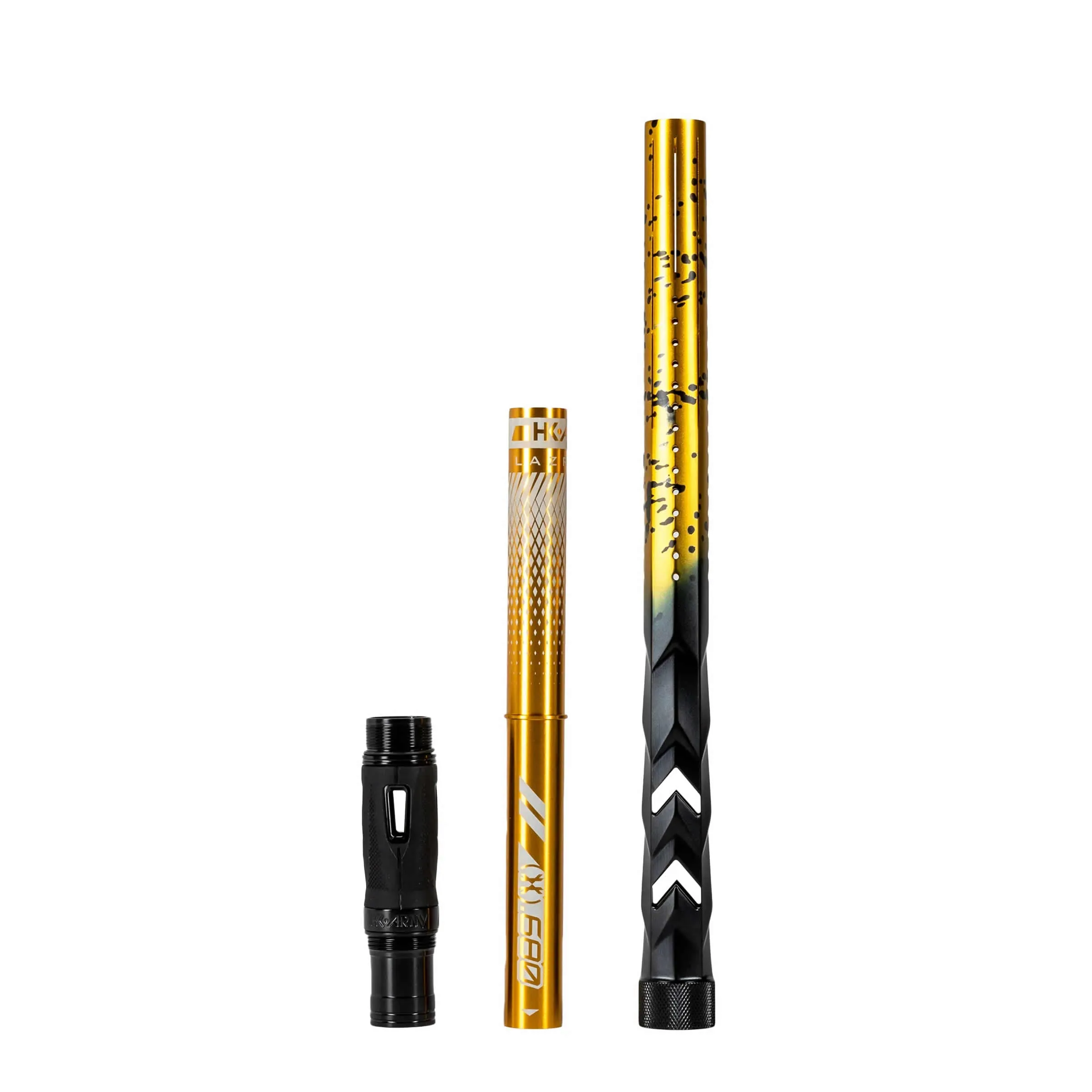 HK Army LAZR Fossil Elite Barrel Kit - 15 inch - Color Inserts - Cocker Threads - Gold/Black Splash