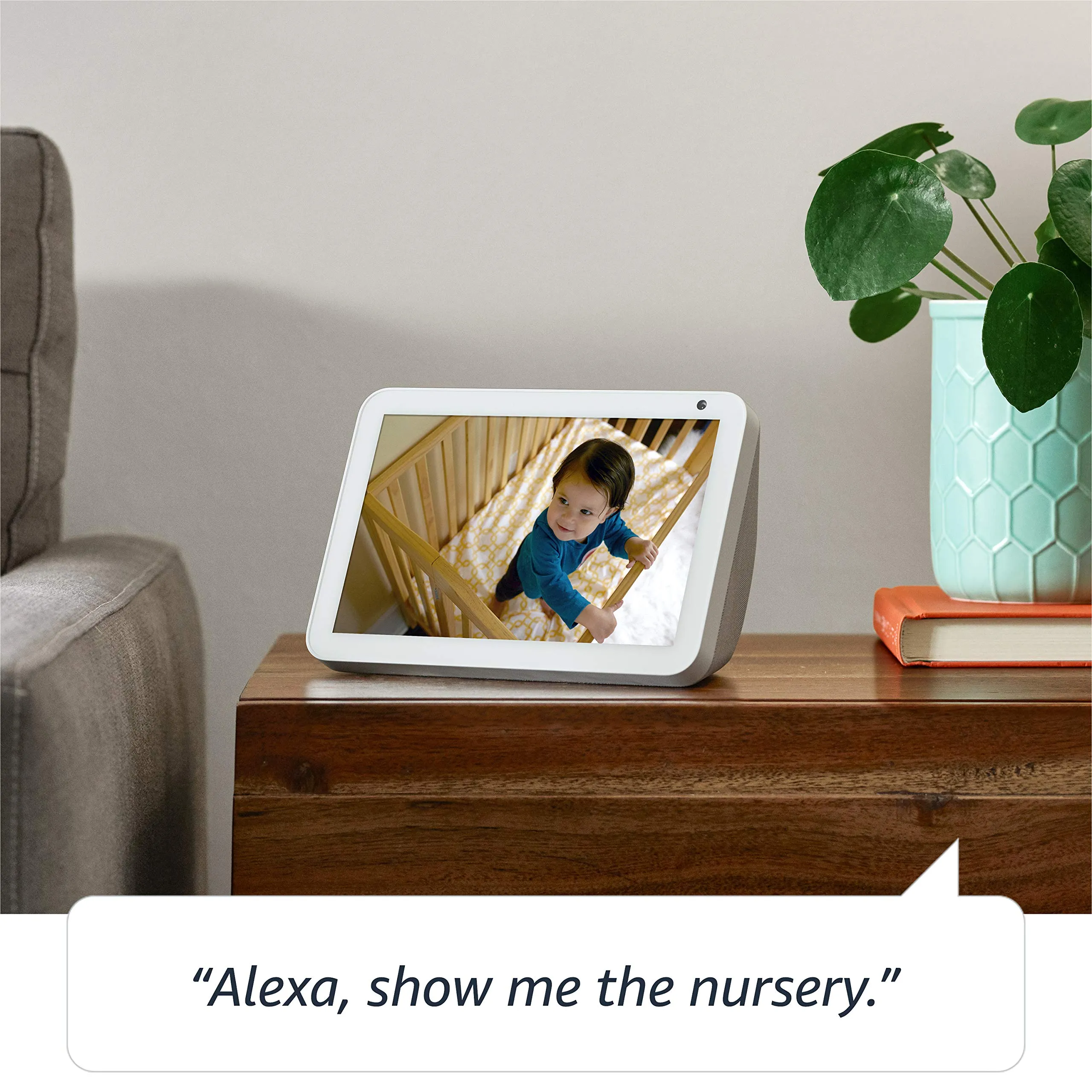 Introducing Echo Show 8 | 8" HD smart display with Alexa, Charcoal fabric