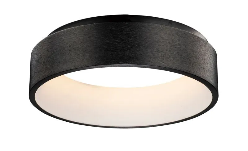 iQ 17.75" Single Light Flush Mount in Brushed Black