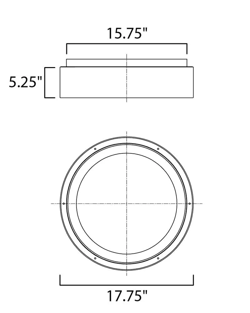 iQ 17.75" Single Light Flush Mount in Brushed Black