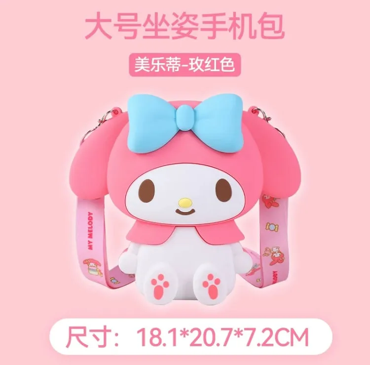 Japan Sanrio Silicone 3D Sit Pose Shoulder Bag | My Melody Kuromi -  Kawaii Bag Birthday Girlfriend Children Gift