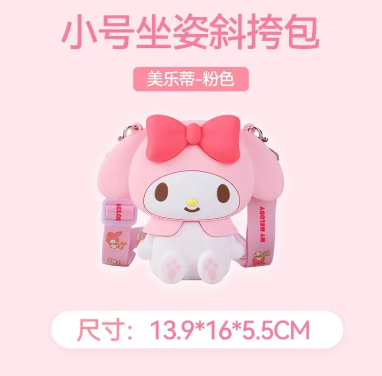 Japan Sanrio Silicone 3D Sit Pose Shoulder Bag | My Melody Kuromi -  Kawaii Bag Birthday Girlfriend Children Gift