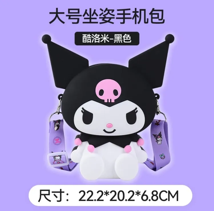 Japan Sanrio Silicone 3D Sit Pose Shoulder Bag | My Melody Kuromi -  Kawaii Bag Birthday Girlfriend Children Gift