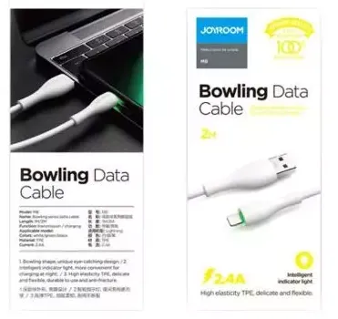 JoyRoom | Bowling Data Cable Series | 2.4A Lightning Cable | 2 Meter | S-2030M8 | Black