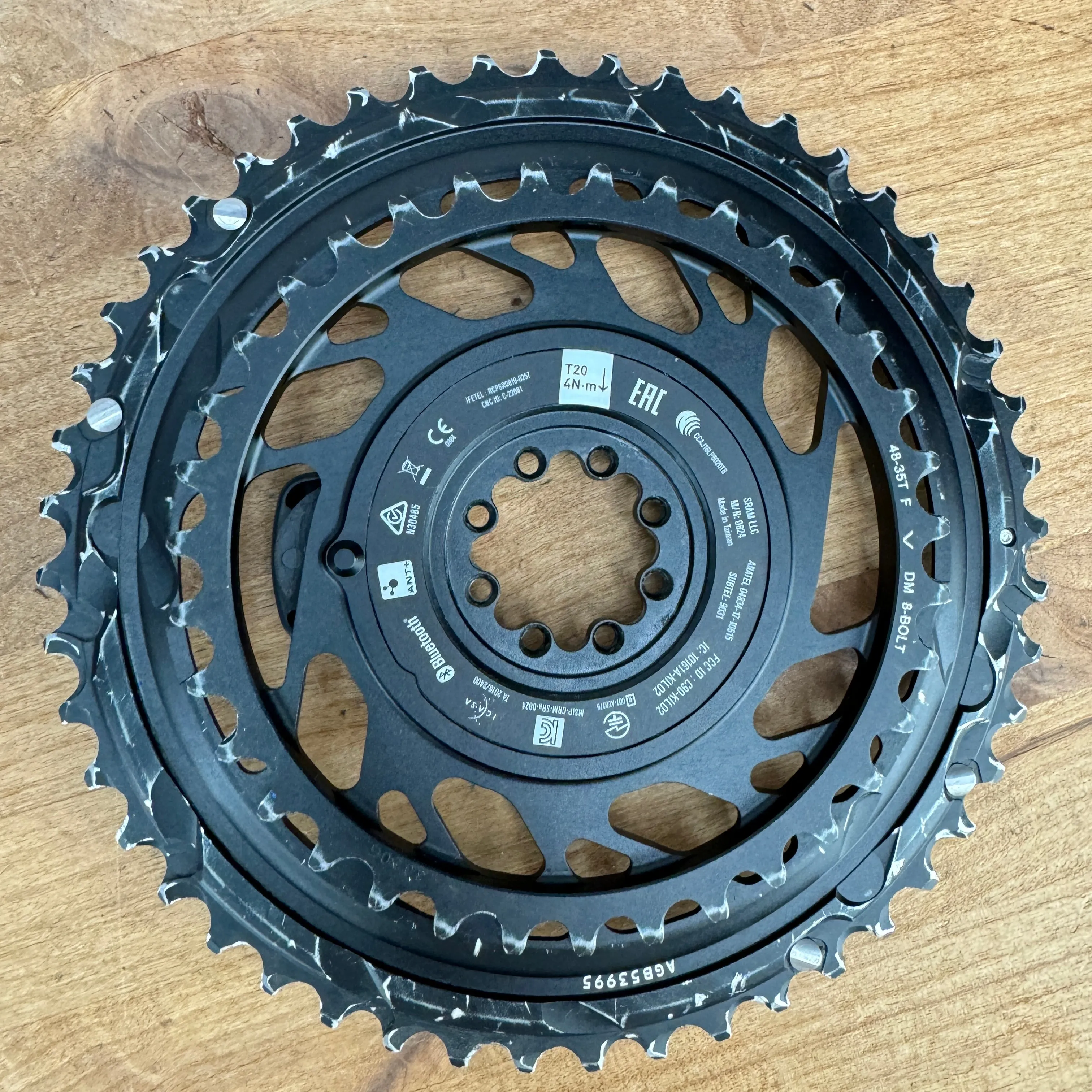 Low Mile! SRAM Red AXS Quarq 48/35t 12-Speed Quarq Power Meter Chainring Set