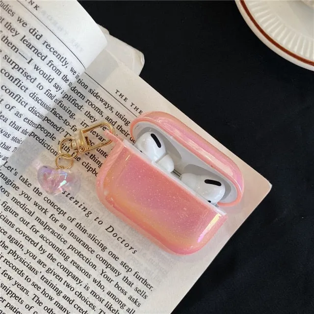 Luxury For Airpods pro case PC Hard shell Glitter Bling earphone case with pearl chain airpods accessories For Airpods 2/1 cases|Earphone Accessories|