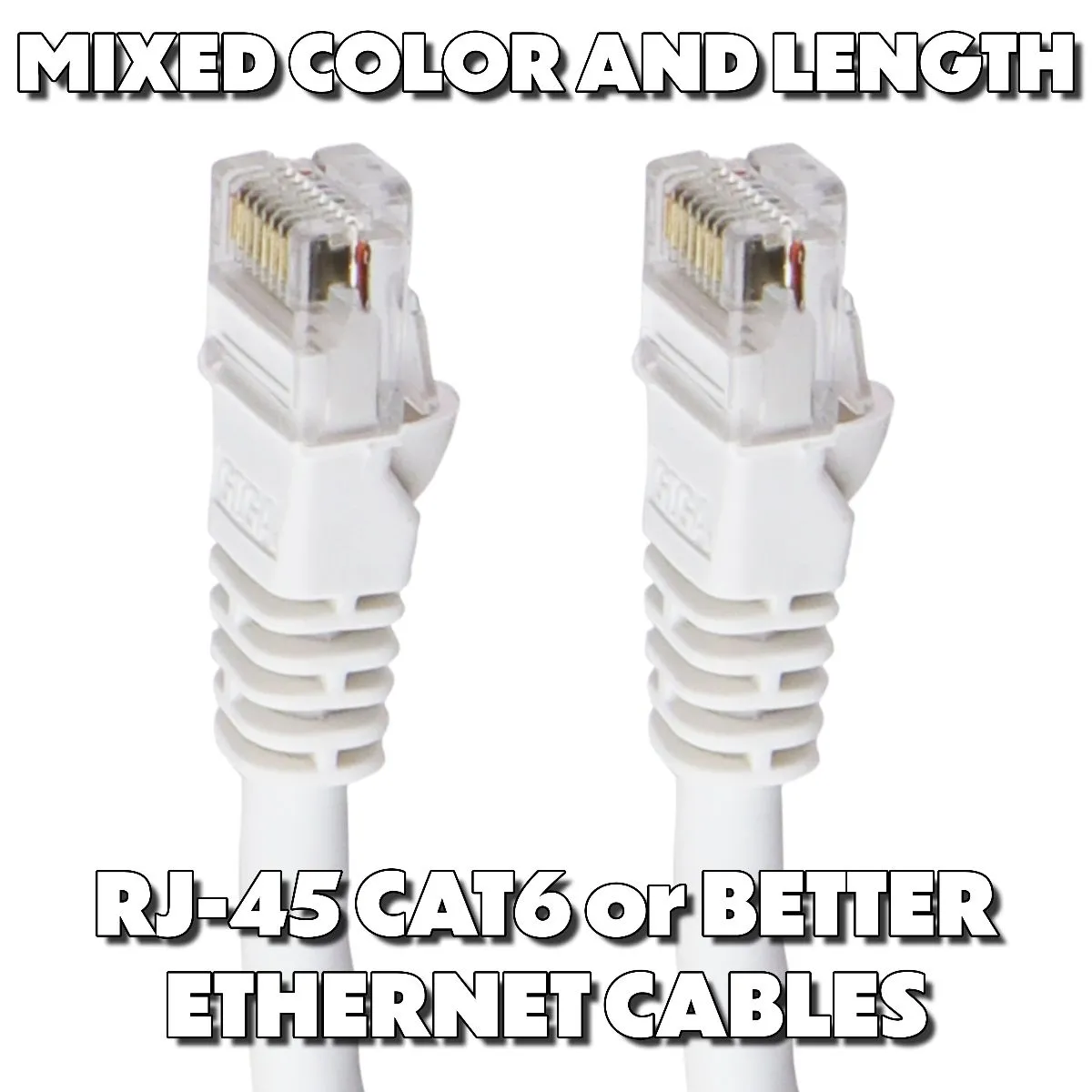 Mixed RJ-45 Ethernet Network/Internet Cables (CAT6 or Better) - Mixed Styles