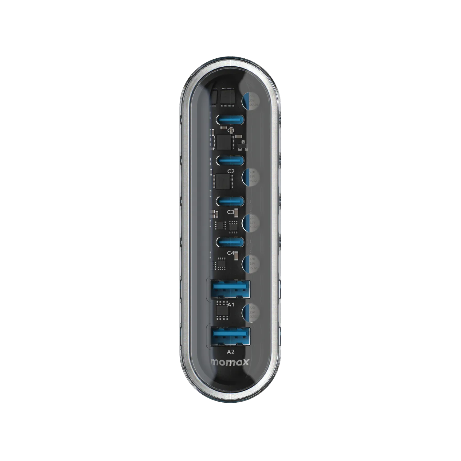 MOMAX 1-Charge Flow  120W USB-C & USB-A 6-Port GaN Desktop Charger