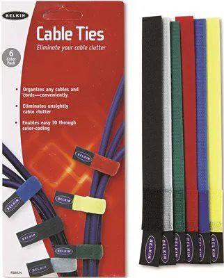 Multicolored Cable Ties 6 Per Pack