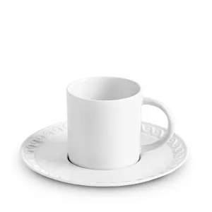 Neptune Espresso Cup   Saucer- White