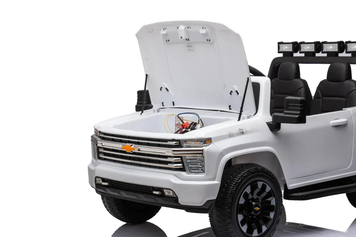 New Licensed 2025 Chevrolet Silverado Upgraded 24V 10AH | 2 Seater Ride On Truck | 4x4 | Leather Seats | Rubber Tires | 3 Colours | Remote | Pre Order