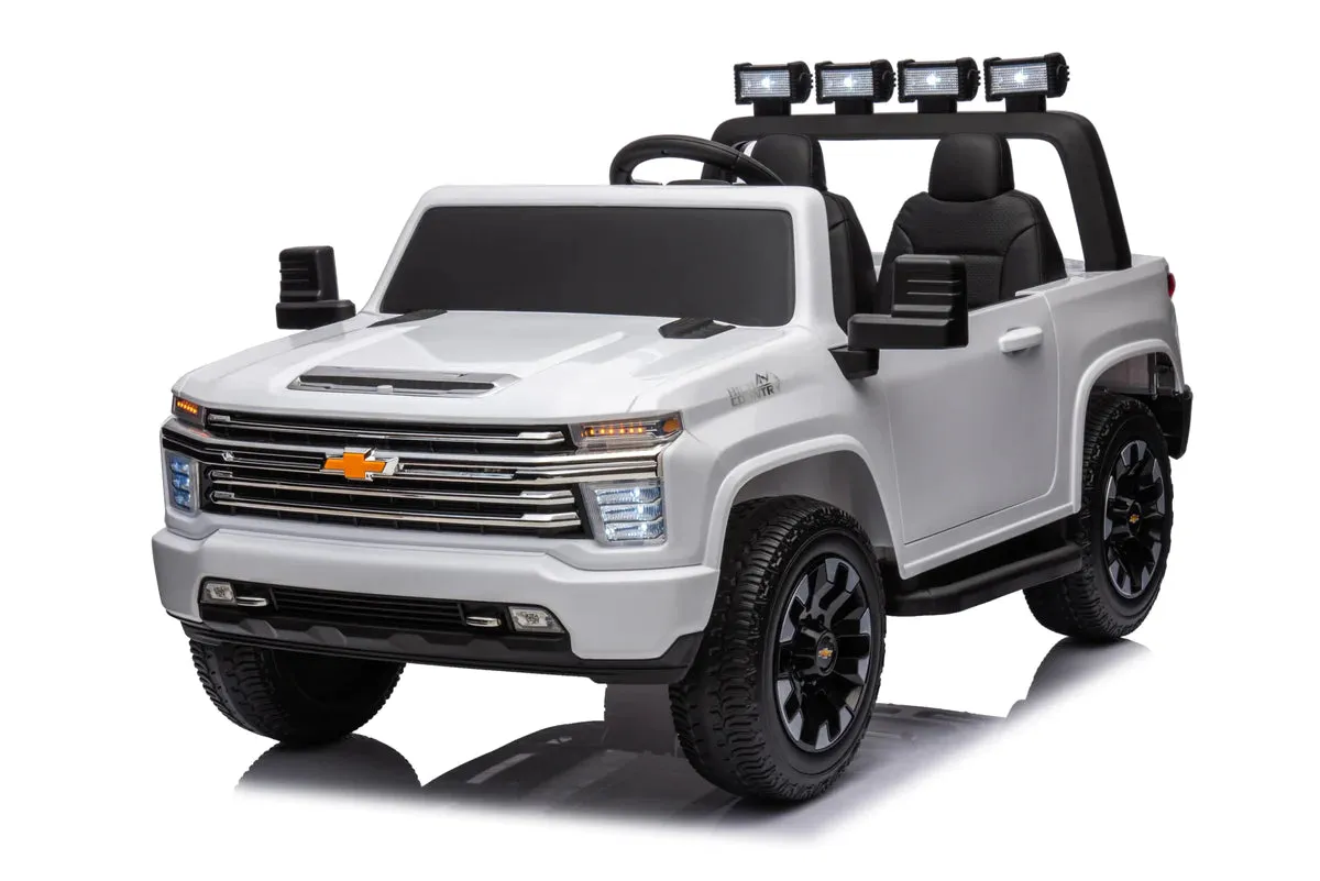 New Licensed 2025 Chevrolet Silverado Upgraded 24V 10AH | 2 Seater Ride On Truck | 4x4 | Leather Seats | Rubber Tires | 3 Colours | Remote | Pre Order