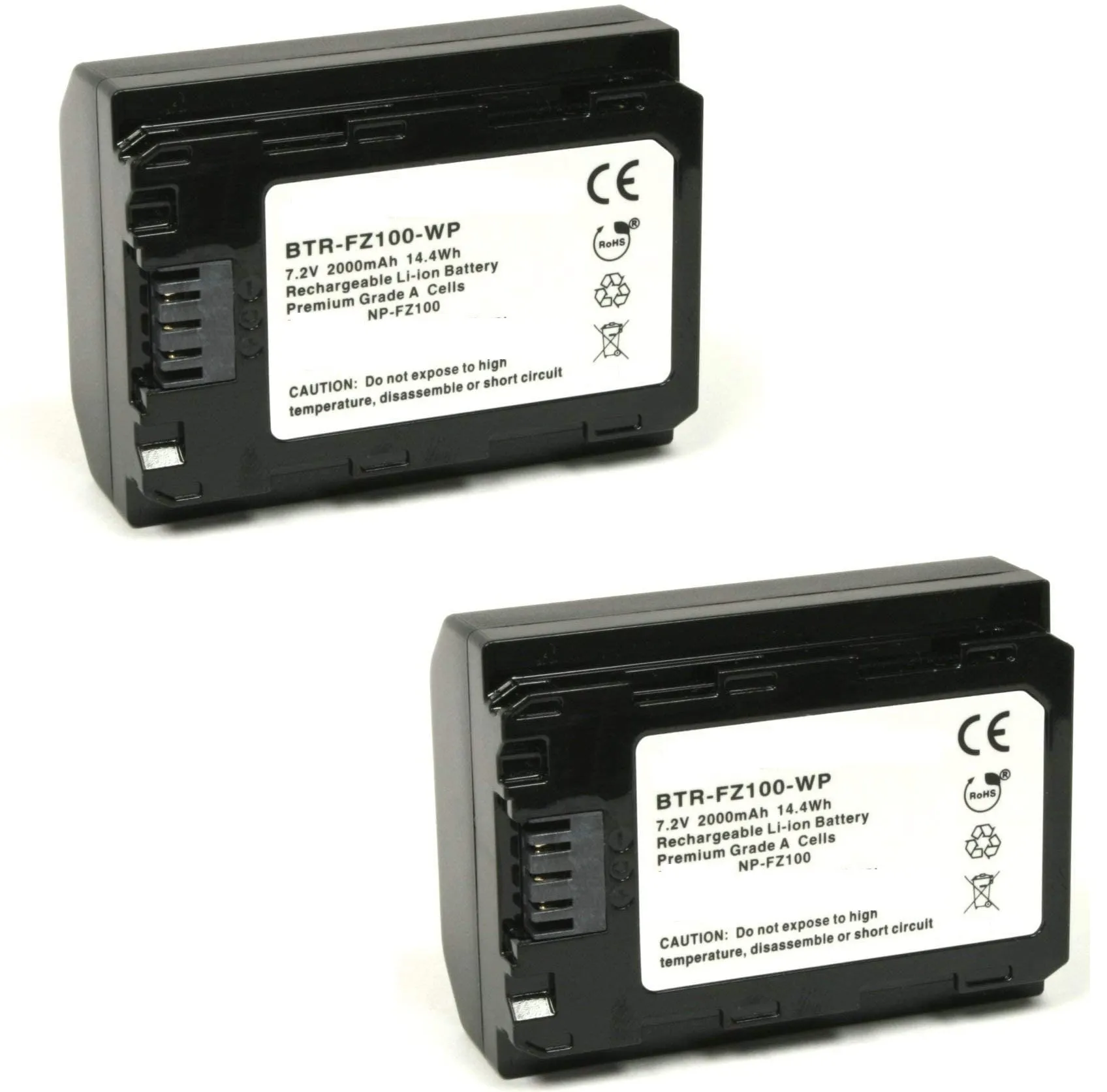 NP FZ-100 Battery 7.2V Battery, 2000mAh Two pack