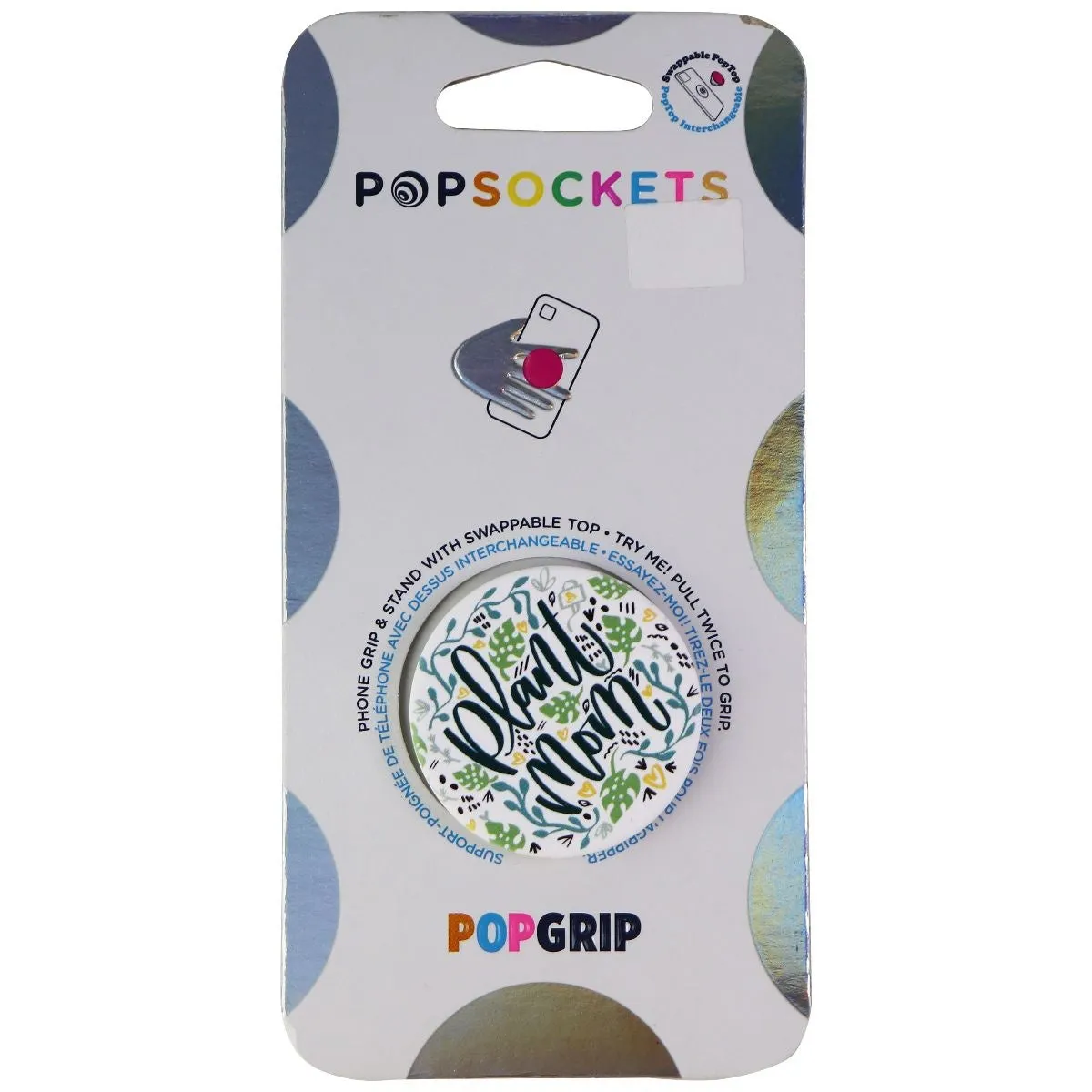 PopSockets PopGrip Stand and Grip with Swappable Top - Plant Mom