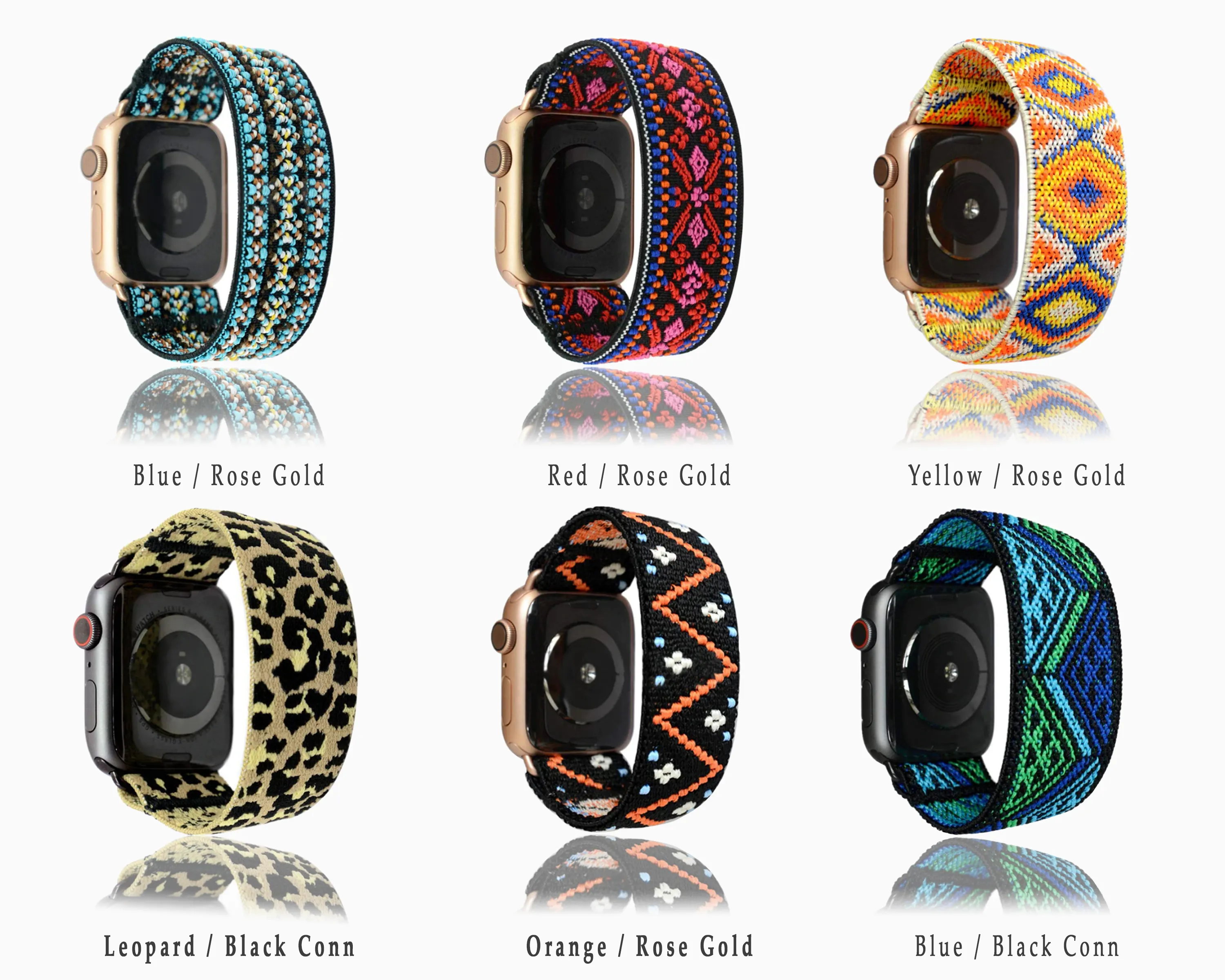 Rainbow Geometric Elastic Strap for Apple Watch Band Watchbands