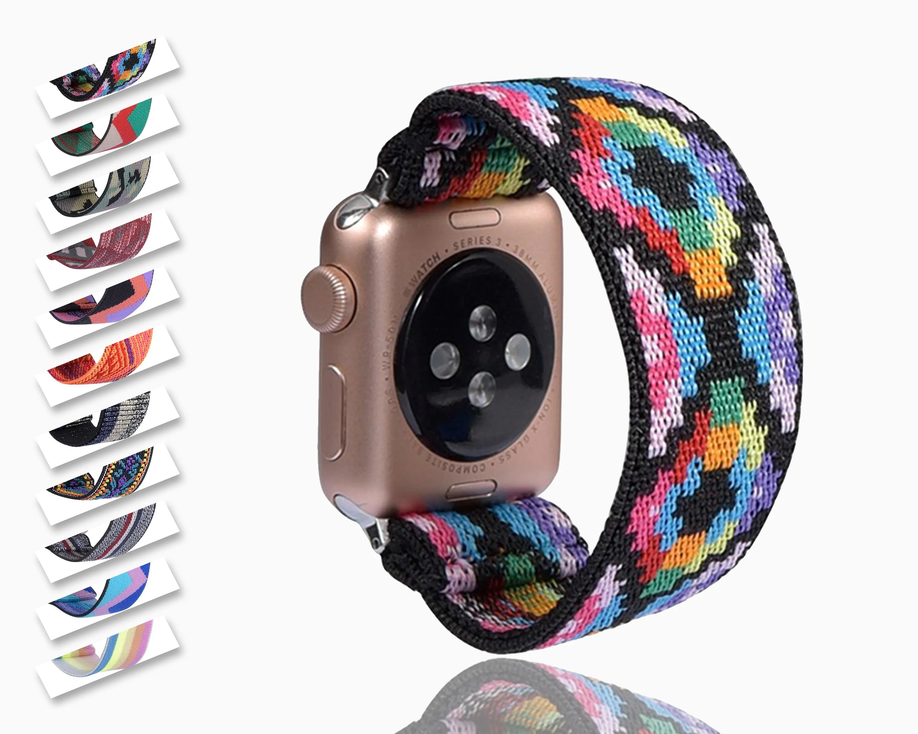 Rainbow Geometric Elastic Strap for Apple Watch Band Watchbands