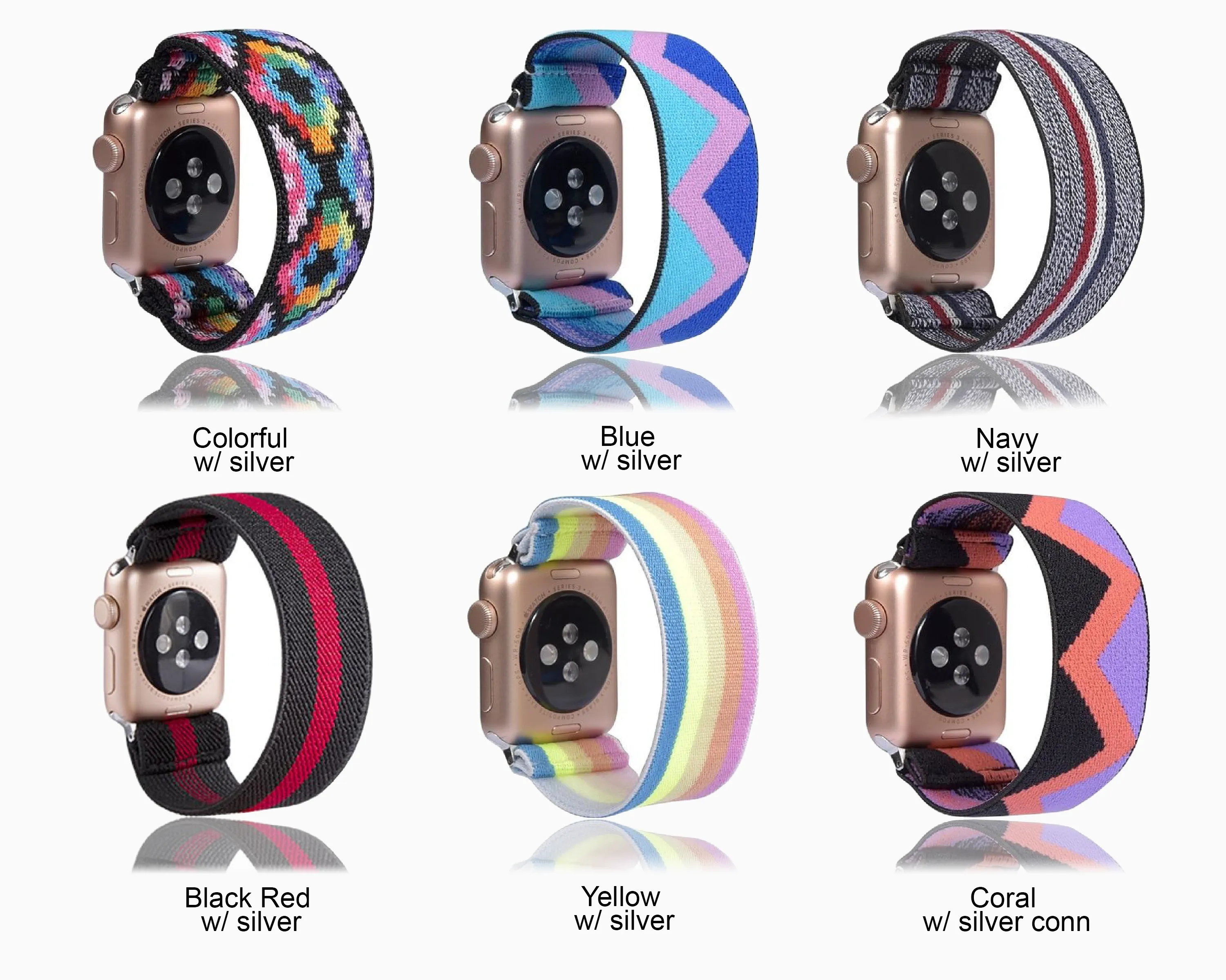 Rainbow Geometric Elastic Strap for Apple Watch Band Watchbands