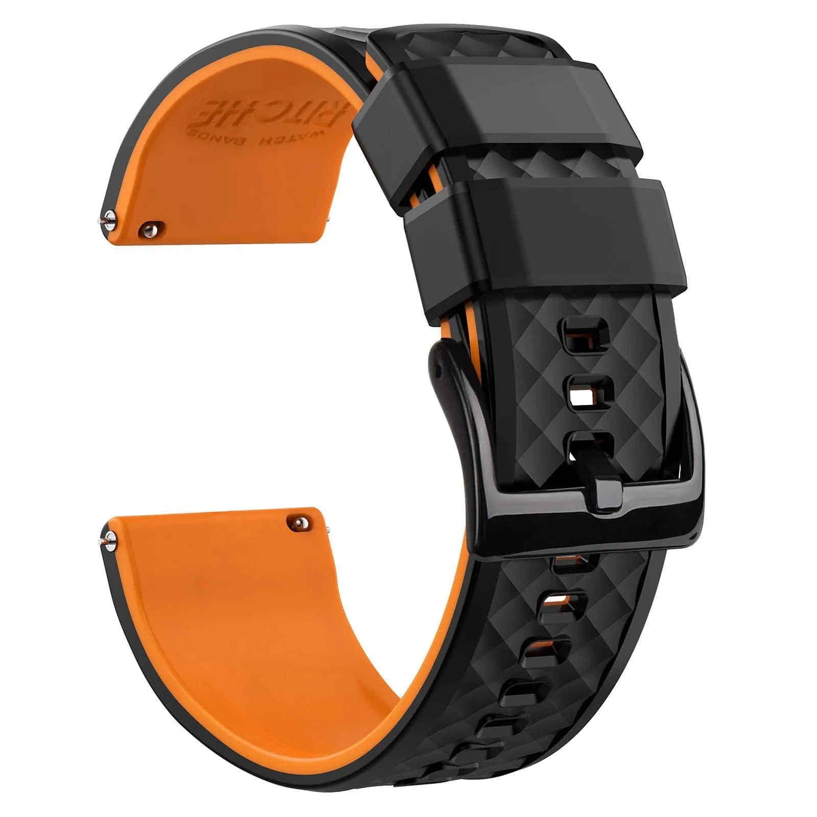 Ritche Black/Orange Classic Silicone Watch Bands