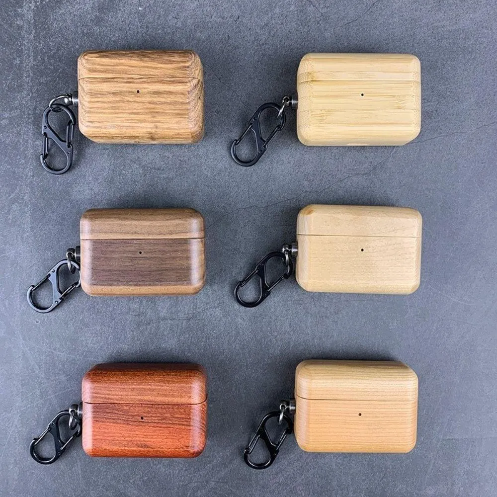 Rosewood Apple AirPods Pro Case with Keychain