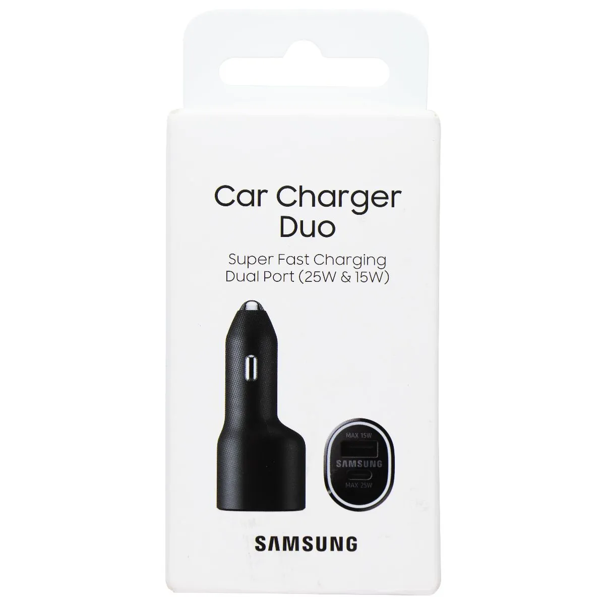 Samsung (25W) USB-C and (15W) USB Car Charger Duo - Black