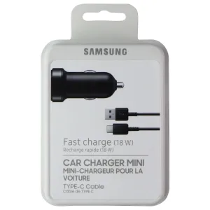 Samsung Fast Charge (18W) Car Charger Mini with USB-C to USB-A Cable - Black