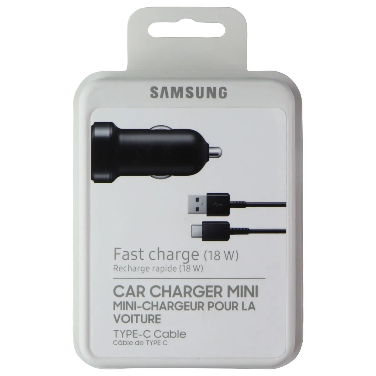 Samsung Fast Charge (18W) Car Charger Mini with USB-C to USB-A Cable - Black