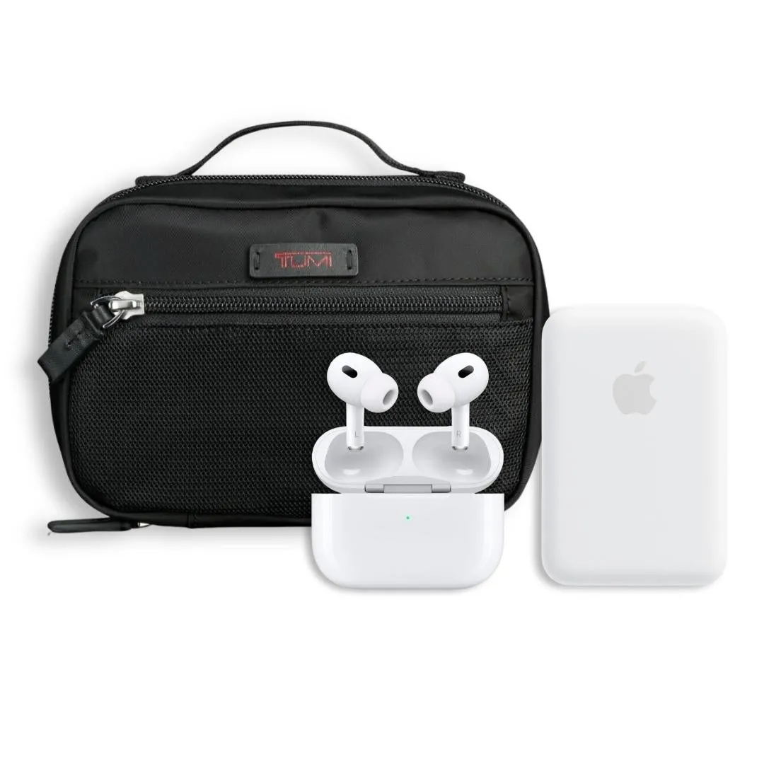 Sleek Tech Ensemble: Tumi Pouch & MagSafe Power   AirPods Pro Bundle