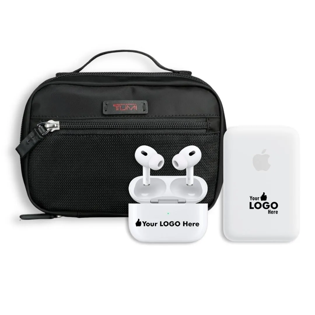 Sleek Tech Ensemble: Tumi Pouch & MagSafe Power   AirPods Pro Bundle