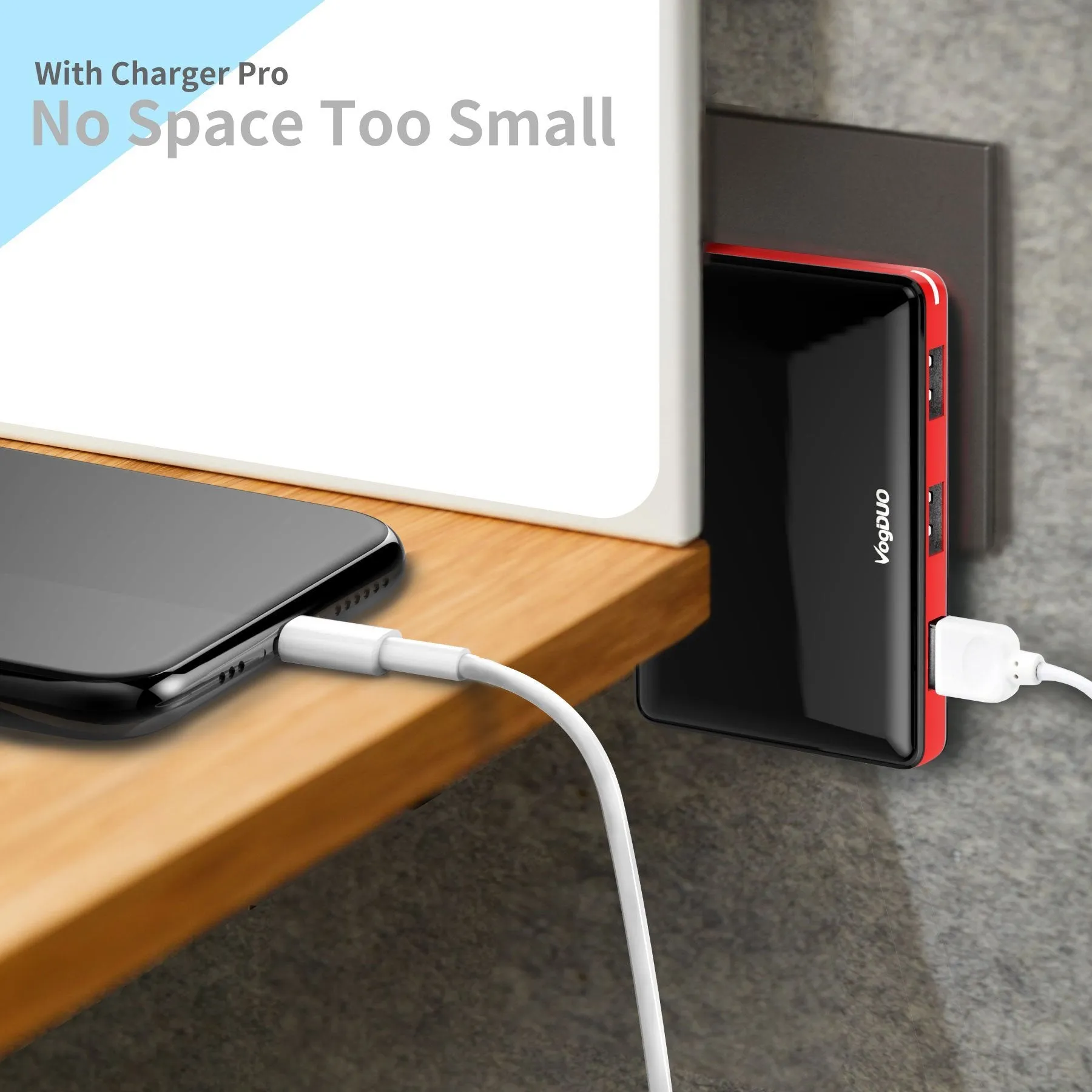 Slim Wall Chargers - Couple's Pack- Black and Red (UL/DoE VI)