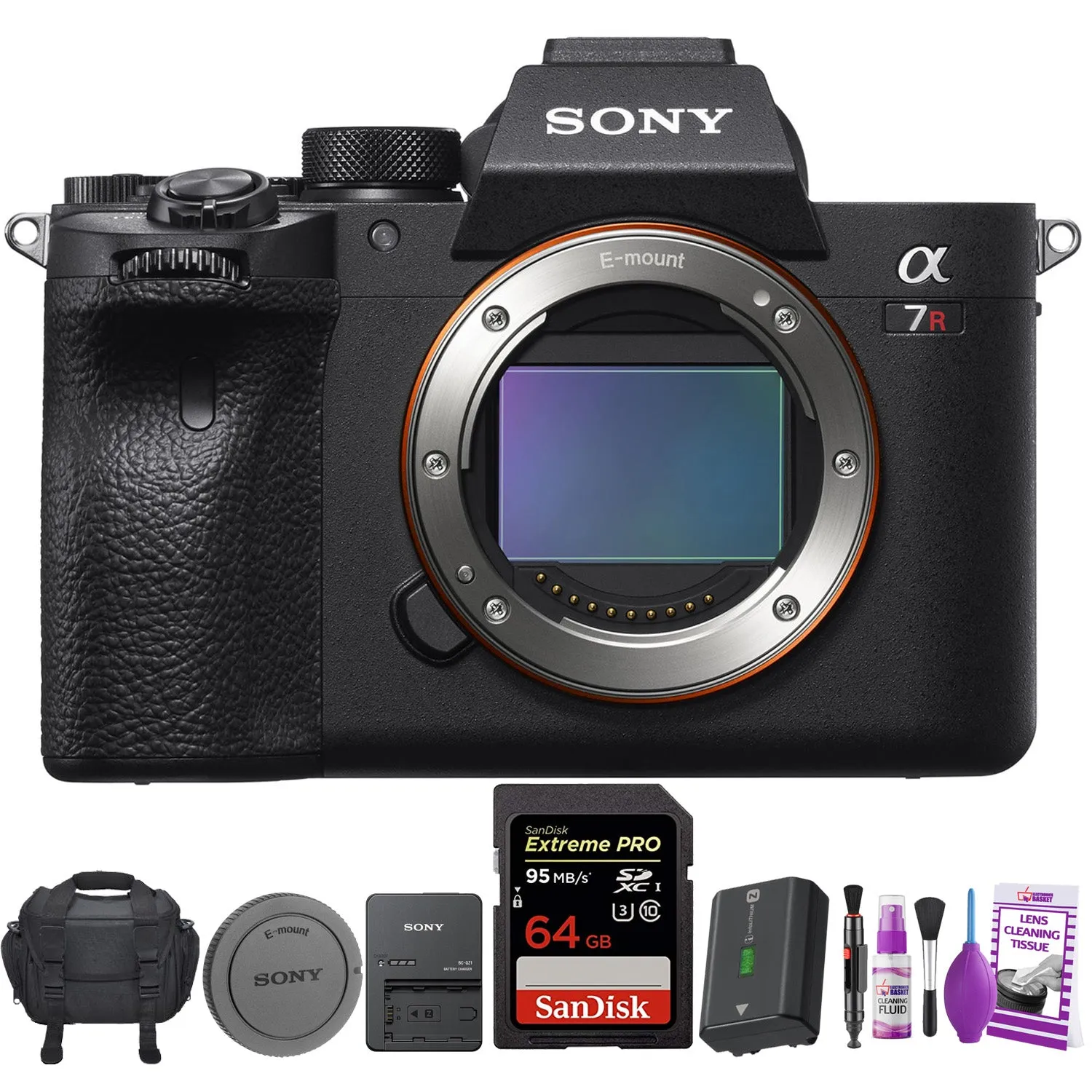 Sony Alpha a7R IV Mirrorless Digital Camera (Body Only)   Carrying Case   Sandisk 64GB Memory Card