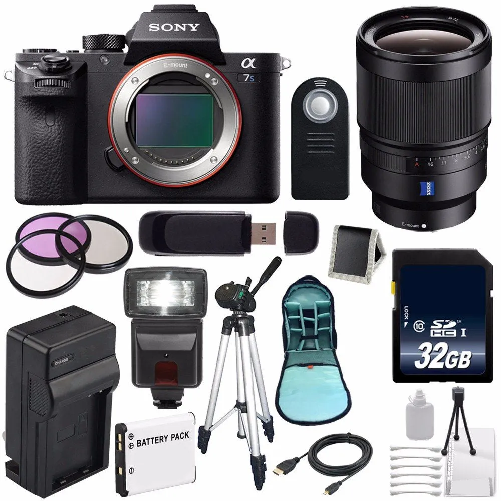 Sony Alpha a7S II a7S Mark II a7SII ILCE7SM2/B Mirrorless Digital Camera (International Model)   Sony Distagon T FE 35mm Lens Awesome Bundle