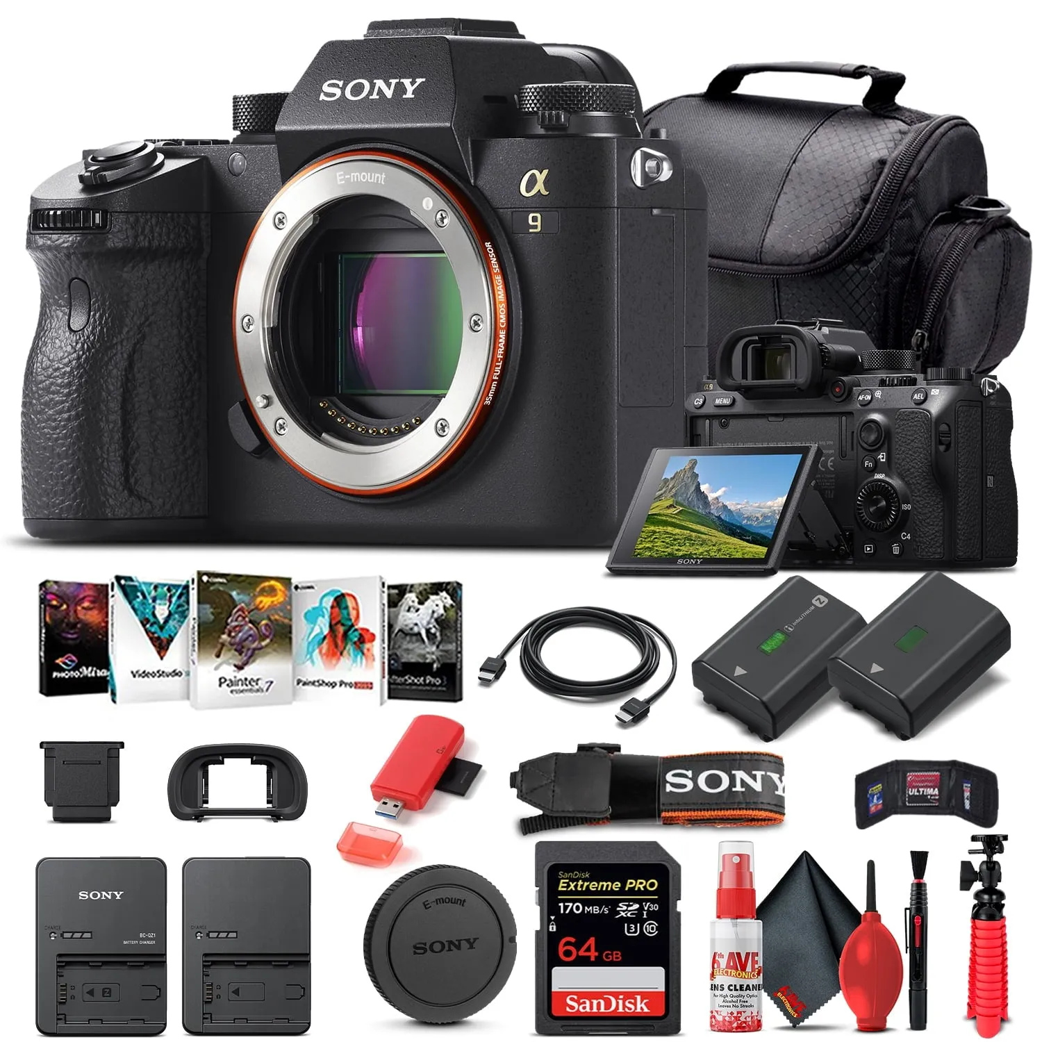 Sony Alpha a9 Mirrorless Camera Body Only ILCE9/B - Basic Bundle