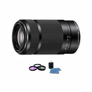 Sony E 55-210mm f/4.5-6.3 OSS E-Mount Lens - Black   UV Kit & Cleaning Kit