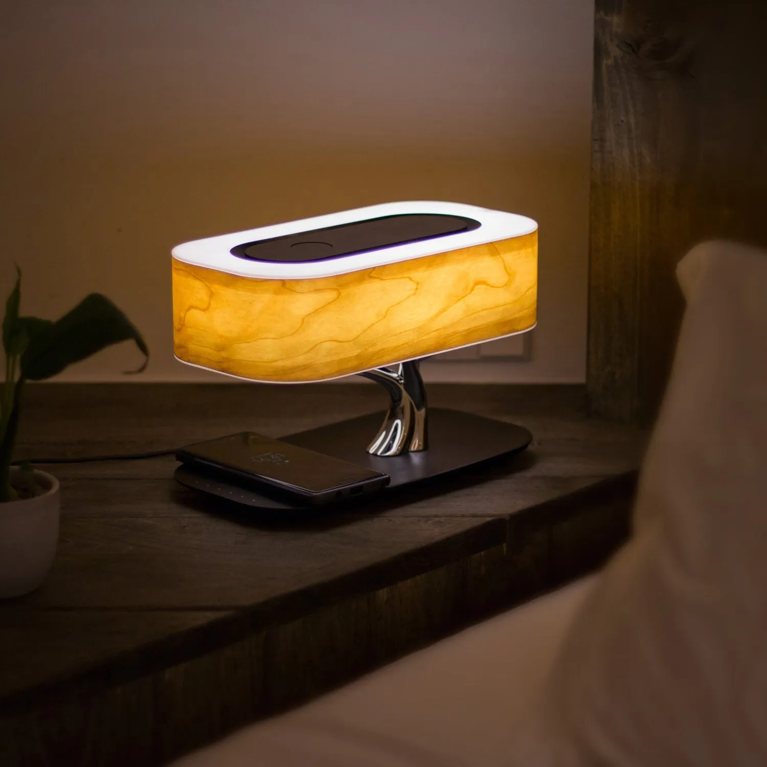 Tree Lamp with Fast Wireless Charger and Bluetooth Speaker