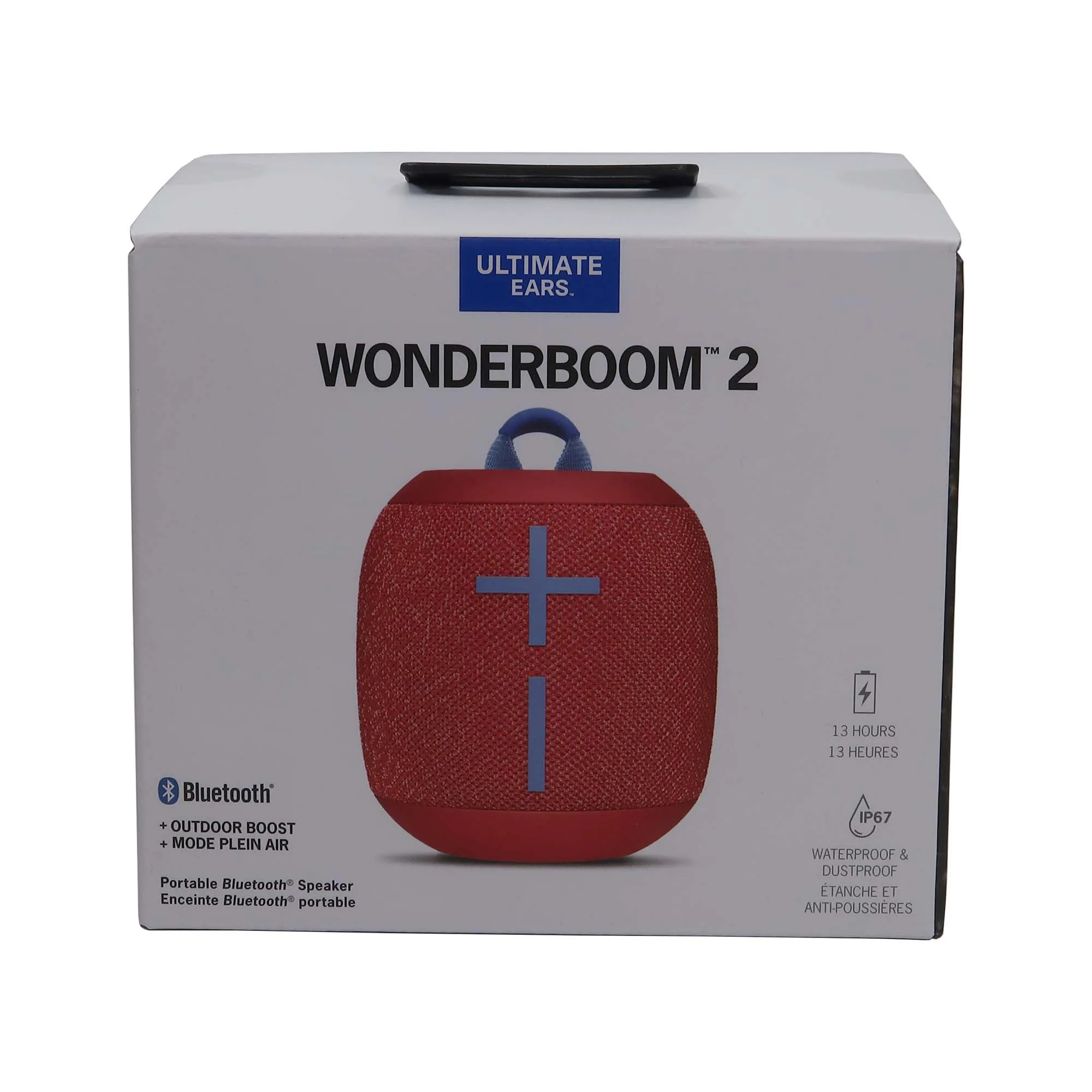 Ultimate Ears WONDERBOOM 2 Portable Bluetooth Speaker (Radical Red) with JBL T110 in Ear Headphones Black